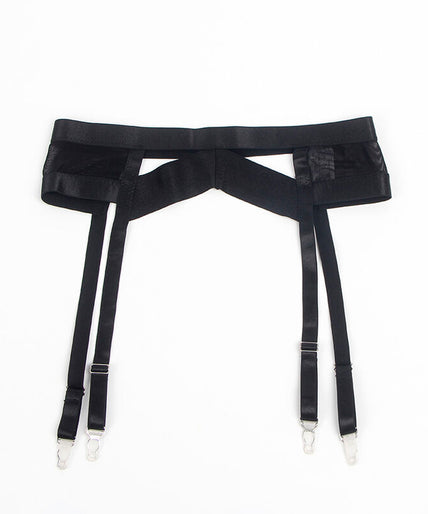 SUBBLIME - 955243 BLACK BONDAGE BRA WITH GARTER SET L/XL SUBBLIME - 955243 BLACK BONDAGE BRA WITH GARTER SET L/XL