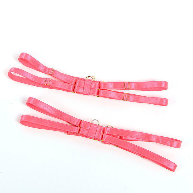 Subblime – 955298 Bra Set With Necklace And Leg Details Fluorescent Pink S/m