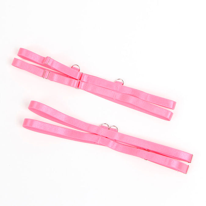 Subblime – 955366 Beha Set met Kant en Jarretellijnen Roze en Paars L/XL