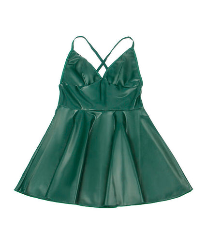 SUBBLIME - 955434 DRESS WITH GREEN LEATHER STRAPS S/M SUBBLIME - 955434 DRESS WITH GREEN LEATHER STRAPS S/M