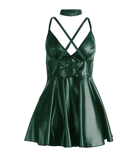 SUBBLIME - 955441 DRESS WITH GREEN LEATHER STRAPS L/XL SUBBLIME - 955441 DRESS WITH GREEN LEATHER STRAPS L/XL