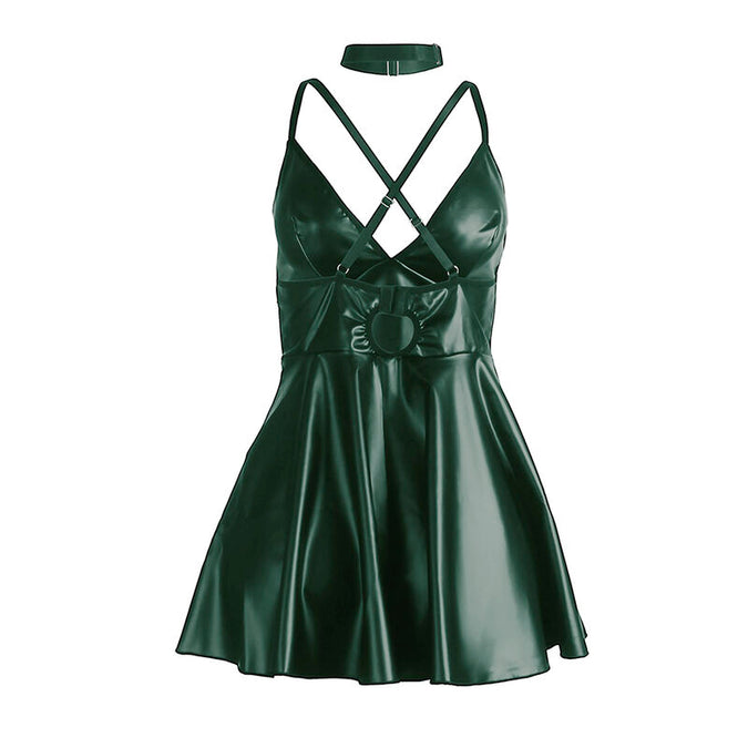 Subblime – 955441 Jurk met groene leren bandjes L/xl