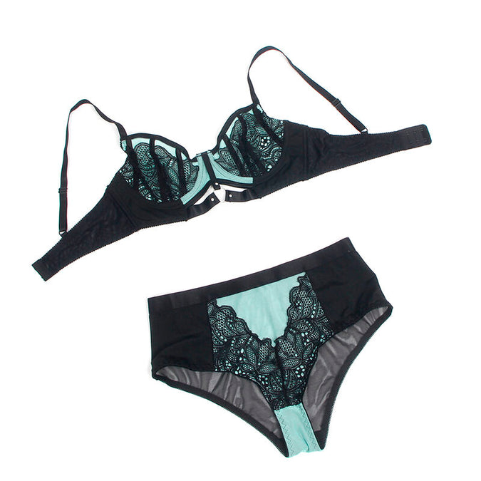 Subblime – 955564 Groene Lakleren Mesh Rits Beha Set L/xl
