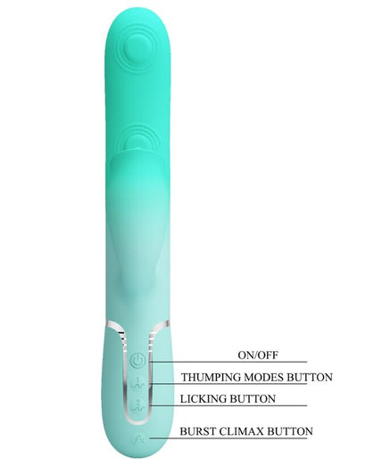 PRETTY LOVE - GIGI MULTIFUNCTION RABBIT VIBRATOR AQUA GREEN PRETTY LOVE - GIGI MULTIFUNCTION RABBIT VIBRATOR AQUA GREEN