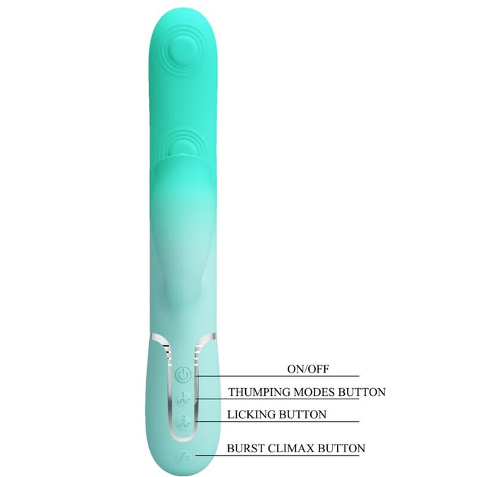 PRETTY LOVE - GIGI MULTIFUNCTIONELE KONIJNENVIBRATOR AQUAMARIJN