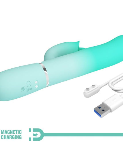 PRETTY LOVE - GIGI MULTIFUNCTION RABBIT VIBRATOR AQUA GREEN PRETTY LOVE - GIGI MULTIFUNCTION RABBIT VIBRATOR AQUA GREEN