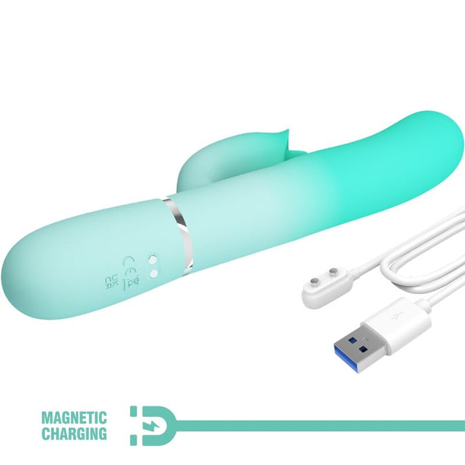 PRETTY LOVE - GIGI MULTIFUNCTIONELE KONIJNENVIBRATOR AQUAMARIJN