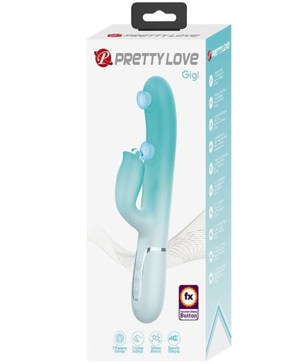 PRETTY LOVE - GIGI MULTIFUNCTION RABBIT VIBRATOR AQUA GREEN PRETTY LOVE - GIGI MULTIFUNCTION RABBIT VIBRATOR AQUA GREEN