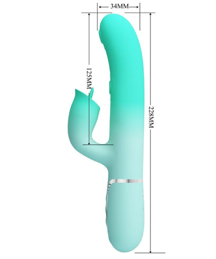 PRETTY LOVE - GIGI MULTIFUNCTION RABBIT VIBRATOR AQUA GREEN PRETTY LOVE - GIGI MULTIFUNCTION RABBIT VIBRATOR AQUA GREEN