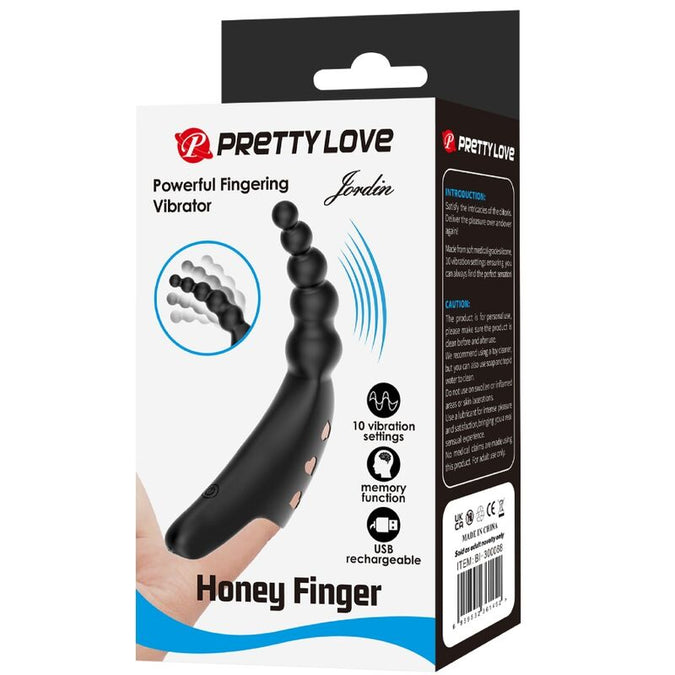 Pretty Love – Jordin Vinger Vibrator 10 Trillingen Zwart