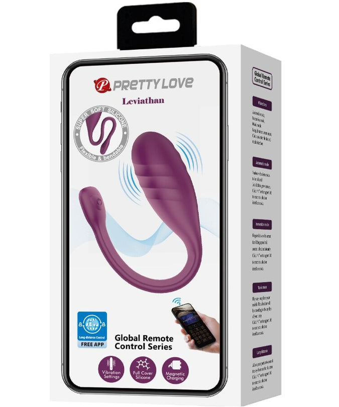 PRETTY LOVE - LEVIATHAN APP CONTROLLED VIBRATOR PURPLE
