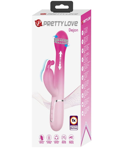 PRETTY LOVE - DEJON 3 IN 1 MULTIFUNCTION RABBIT VIBRATOR PINK PRETTY LOVE - DEJON 3 IN 1 MULTIFUNCTION RABBIT VIBRATOR PINK