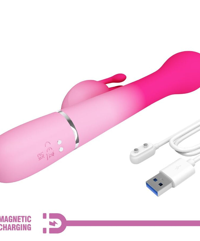 PRETTY LOVE - DEJON 3 IN 1 MULTIFUNCTION RABBIT VIBRATOR PINK