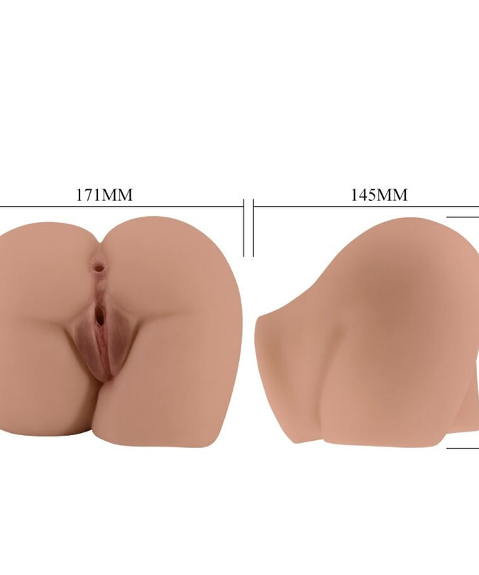 CRAZY BULL - BERNACE KONTVIBRATOR MET REALISTISCHE VAGINA EN ANUSVLEES AFSTANDSBEDIENING