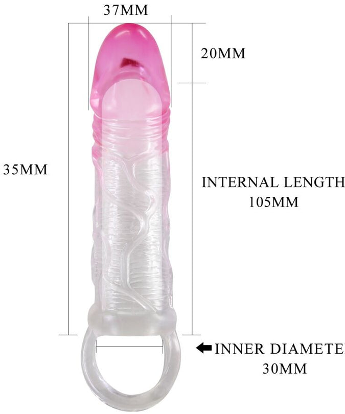 Pretty Love – Odes Realistische 2 cm Verlängerungshülle für Penis Pink