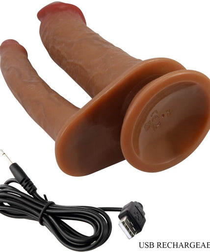 PRETTY LOVE - HULBERT DOUBLE REALISTIC DILDO WITH VIBRATION MULATO PRETTY LOVE - HULBERT DOUBLE REALISTIC DILDO WITH VIBRATION MULATO