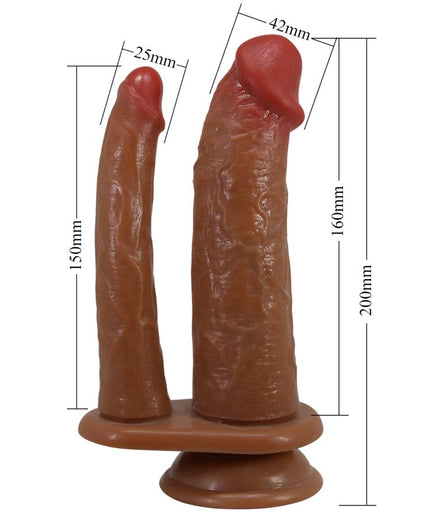 PRETTY LOVE - HULBERT DOUBLE REALISTIC DILDO WITH VIBRATION MULATO PRETTY LOVE - HULBERT DOUBLE REALISTIC DILDO WITH VIBRATION MULATO