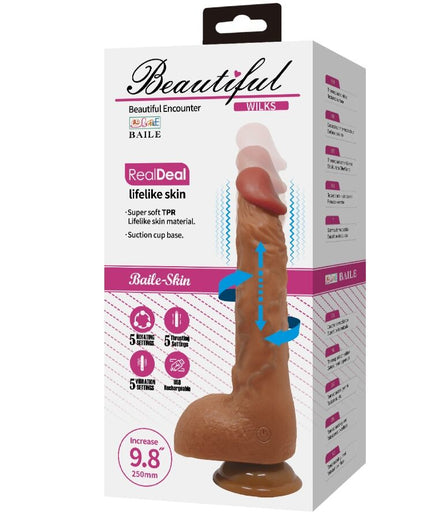 BAILE - BEAUTIFUL WILKS 5 STANDEN REALISTISCHE VIBRATOR 25 CM MULAT BAILE - BEAUTIFUL WILKS 5 STANDEN REALISTISCHE VIBRATOR 25 CM MULAT