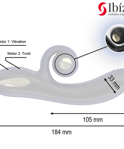 IBIZA - TWISTER VIBRATOR WITH CURVE STIMULATOR AND VIBRO-ROTATION IBIZA - TWISTER VIBRATOR WITH CURVE STIMULATOR AND VIBRO-ROTATION