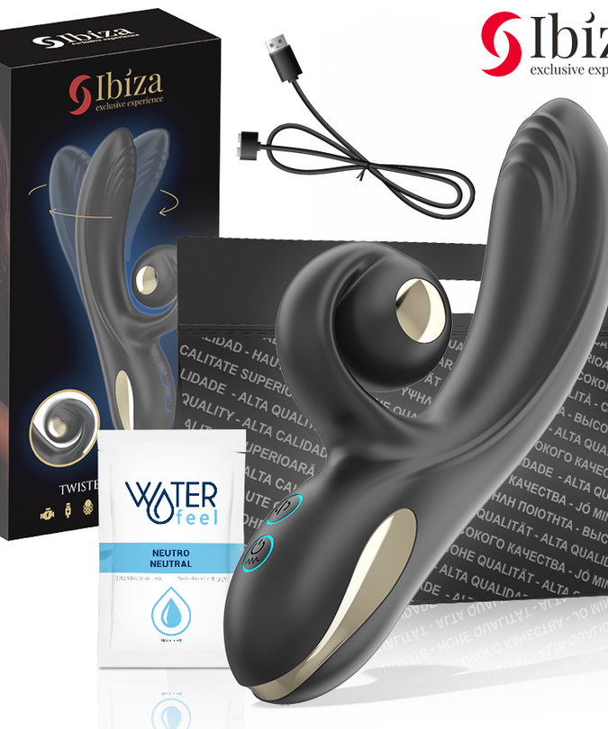 IBIZA - TWISTER VIBRATOR MET CURVESTIMULATOR EN VIBRO-ROTATIE