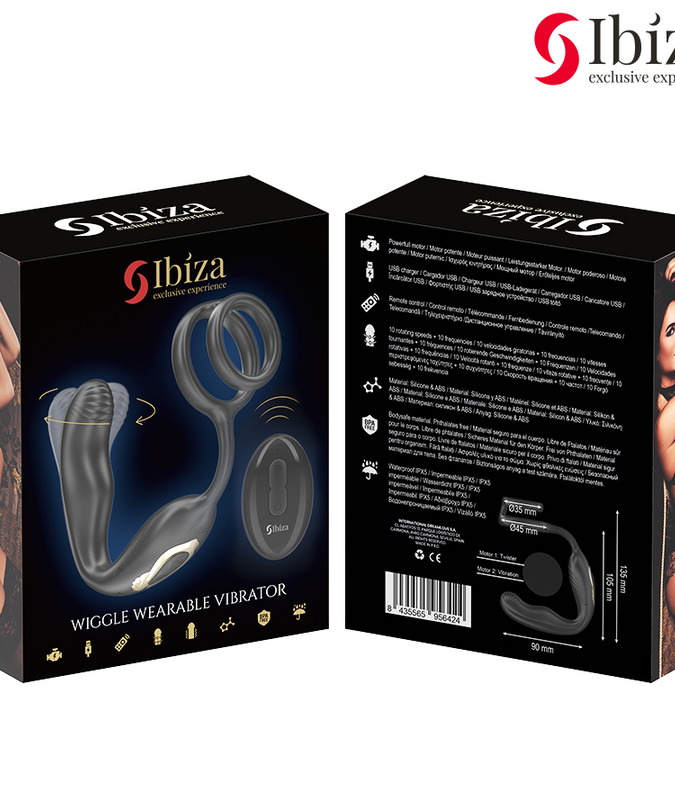 Ibiza – Wiggle Remote Controlled Rotating Anal Plug With Perineal Vibration And Penis Enhancing Rings