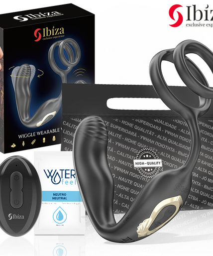 IBIZA - WIGGLE REMOTE CONTROLLED ROTATING ANAL PLUG WITH PERINEAL VIBRATION AND PENIS ENHANCING RINGS IBIZA - WIGGLE REMOTE CONTROLLED ROTATING ANAL PLUG WITH PERINEAL VIBRATION AND PENIS ENHANCING RINGS