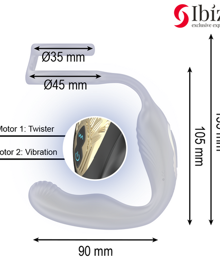 IBIZA - WIGGLE REMOTE CONTROLLED ROTATING ANAL PLUG WITH PERINEAL VIBRATION AND PENIS ENHANCING RINGS IBIZA - WIGGLE REMOTE CONTROLLED ROTATING ANAL PLUG WITH PERINEAL VIBRATION AND PENIS ENHANCING RINGS
