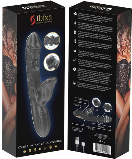 IBIZA - VIBRATOR AND CLITORIS STIMULATOR WITH BITING AND ROTATION EFFECT IBIZA - VIBRATOR AND CLITORIS STIMULATOR WITH BITING AND ROTATION EFFECT
