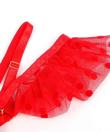 SUBBLIME - 957513 LACE BRA AND GARTER SET RED L/XL SUBBLIME - 957513 LACE BRA AND GARTER SET RED L/XL