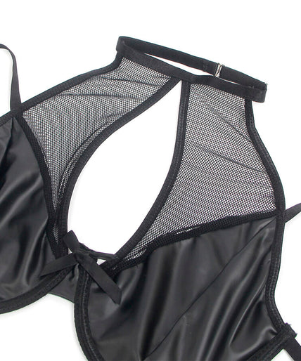 SUBBLIME - 957599 LEATHER BRA AND SKIRT SET BLACK L/XL SUBBLIME - 957599 LEATHER BRA AND SKIRT SET BLACK L/XL