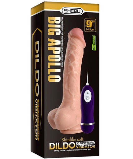 SHEQU - APOLO VIBRATOR DILDO WITH REMOTE CONTROL 24.5 CM SHEQU - APOLO VIBRATOR DILDO WITH REMOTE CONTROL 24.5 CM