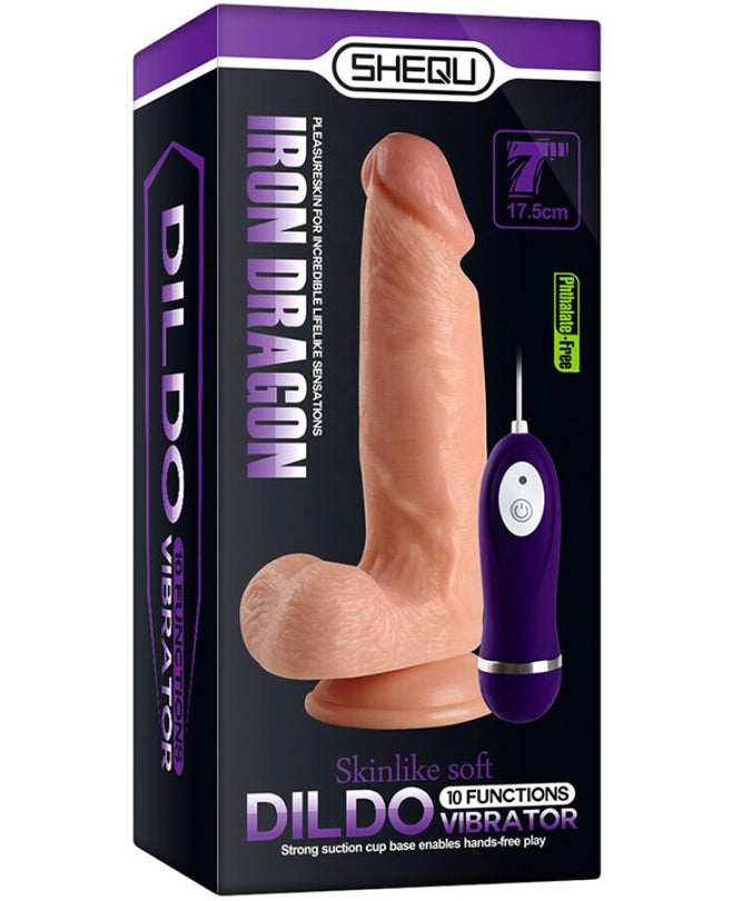 SHEQU - IRON DRAGON VIBRATOR DILDO WITH REMOTE CONTROL 17.5 CM