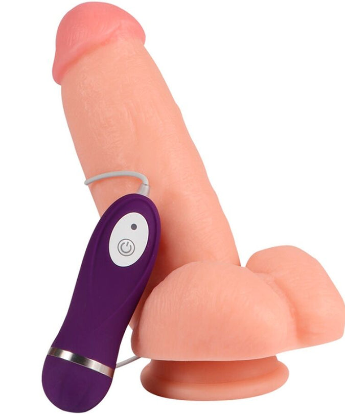 SHEQU - RODE ADELAAR VIBRATOR DILDO MET AFSTANDSBEDIENING 17 CM