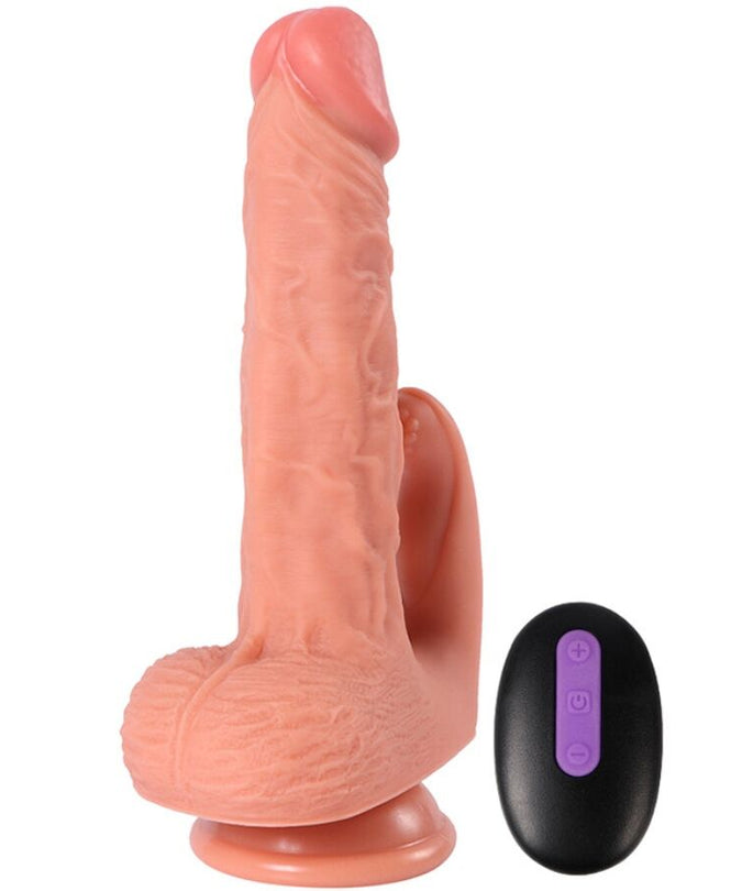 SHEQU - HAYDEN DILDO AND CLITORIS STIMULATOR WITH VIBRATION AND REMOTE CONTROL 16 CM