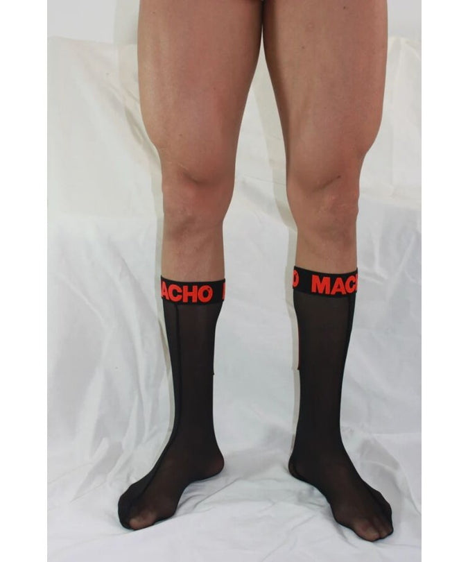 MACHO - THIN SOCKS ONE SIZE BLACK/RED