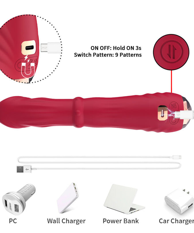 Armony – Thermo – Adjustable Point A Stimulator Vibrator Dildo Red