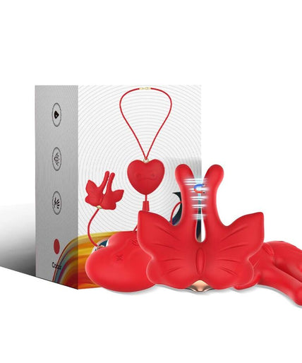 Armony – Magnetische tepelklemmen met vibratie, vlindervorm, rood Armony – Magnetische tepelklemmen met vibratie, vlindervorm, rood