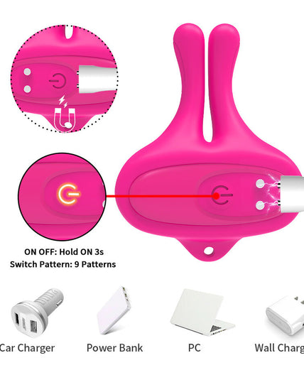 Armony – Rabbit Shape Vibration Magnetic Nipple Clamps Pink Armony – Rabbit Shape Vibration Magnetic Nipple Clamps Pink