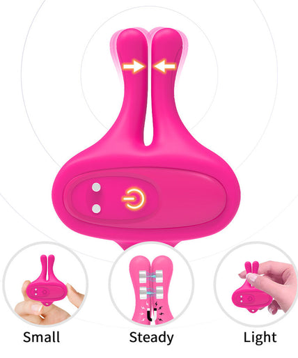 Armony – Rabbit Shape Vibration Magnetic Nipple Clamps Pink Armony – Rabbit Shape Vibration Magnetic Nipple Clamps Pink