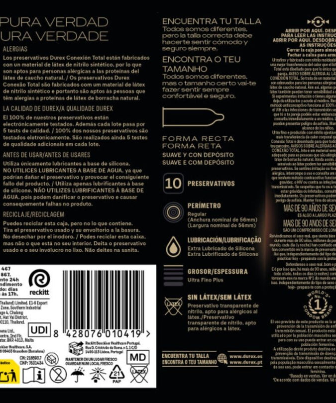 DUREX - TOTAL CONNECTION ULTRA FINE PLUS LATEX FREE 10 UNITS