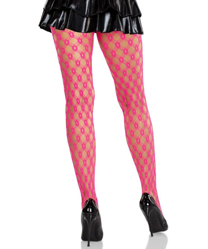 Leg Avenue – Kanten panty met oogjes neonroze