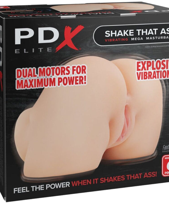 PDX ELITE - SHAKETHAT ASS REALISTIC VAGINA AND ANUS MASTURBATOR WITH VIBRATION