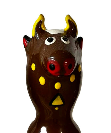 CONDOMERIE - HANDPAINTED NOVELTY CONDOMS BULL BLACK MODEL 2 CONDOMERIE - HANDPAINTED NOVELTY CONDOMS BULL BLACK MODEL 2