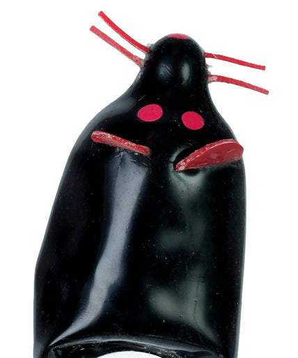 CONDOMERIE - HANDPAINTED NOVELTY CONDOMS BLACK MOUSE XL CONDOMERIE - HANDPAINTED NOVELTY CONDOMS BLACK MOUSE XL
