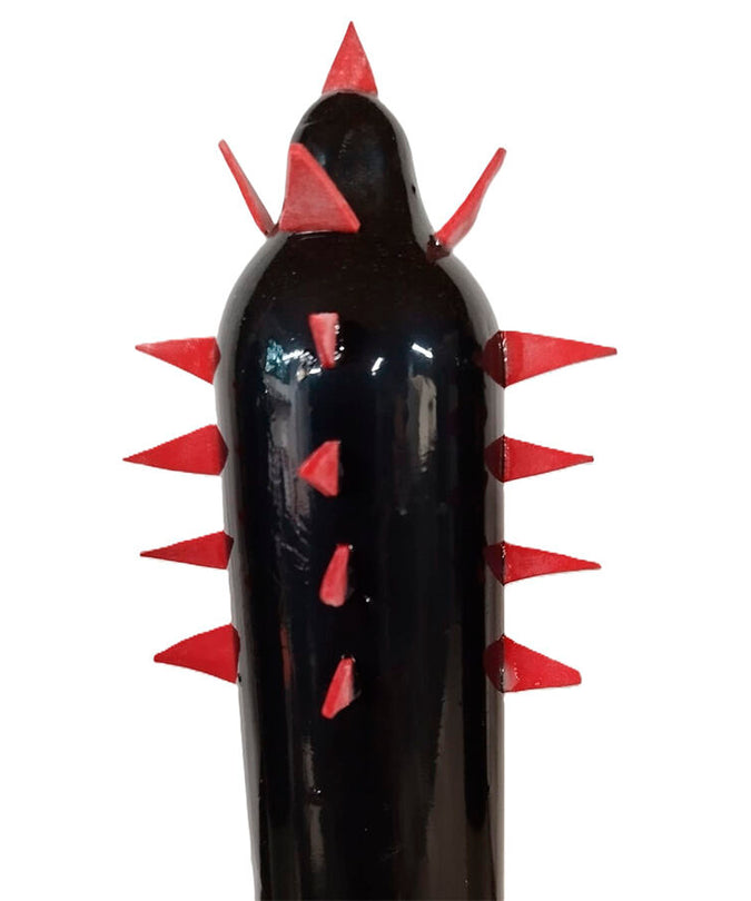 CONDOMEIERIJ - MET DE HAND BESCHILDERDE NIEUWIGHEIDSCONDOMS ZWARTE CACTUS XL