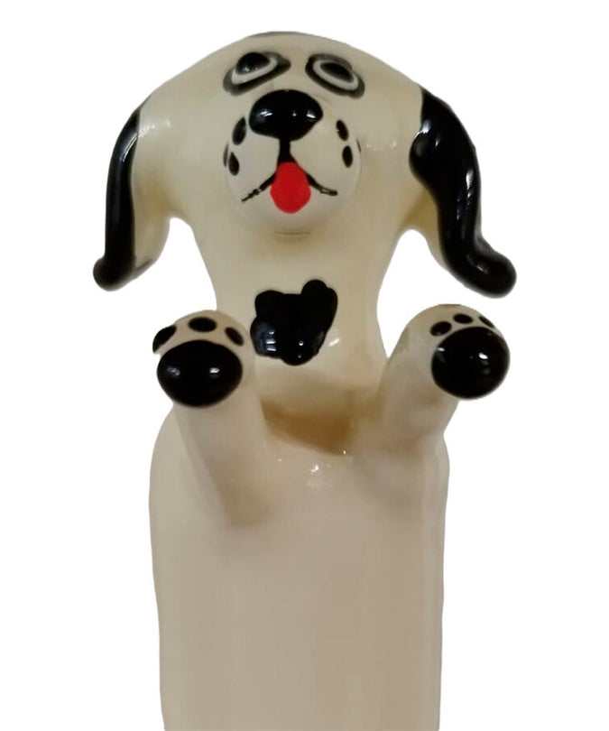 CONDOMERIE - HANDGESCHILDERDE NIEUWHEDEN CONDOMS HAPPY WHITE DOG XL