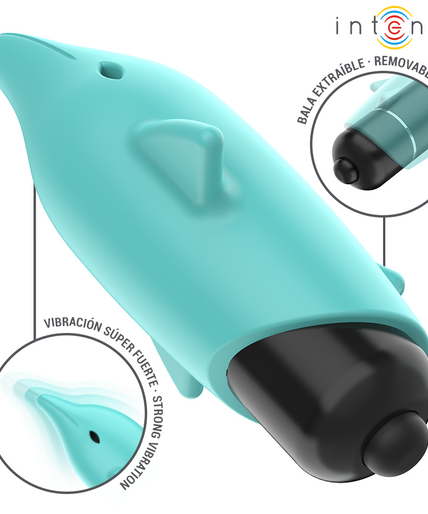 INTENSE - ECHO VIBRATING BULLET DOLPHIN BLUE 8 X 4.7 CM INTENSE - ECHO VIBRATING BULLET DOLPHIN BLUE 8 X 4.7 CM