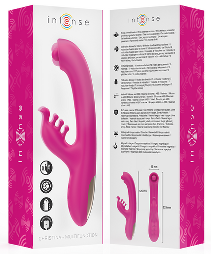 INTENSE - CHRISTINA MULTIFUNCTION RABBIT VIBRATOR 22.5 CM PINK INTENSE - CHRISTINA MULTIFUNCTION RABBIT VIBRATOR 22.5 CM PINK
