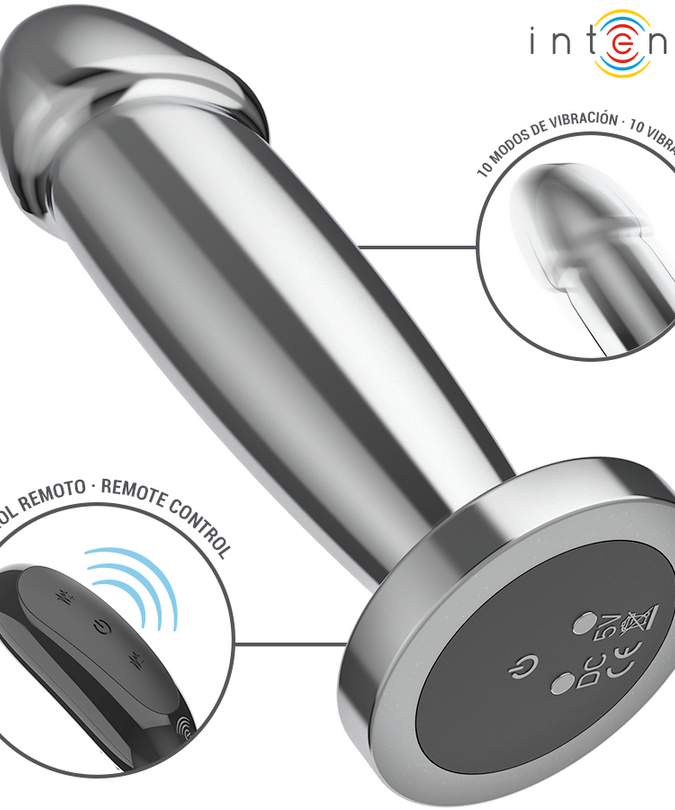 Intense – Anal Plug 10 Vibrations Metal Dildo With Remote Control S