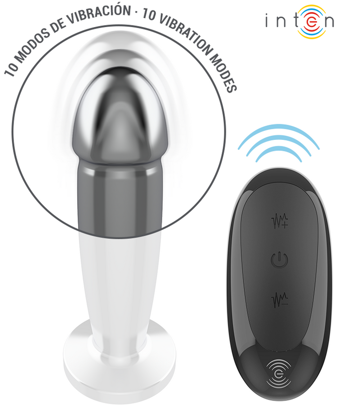 INTENSE - ANAL PLUG 10 VIBRATIONS METAL DILDO WITH REMOTE CONTROL M